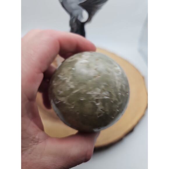 1lb 70mm Green Quartz W/Dragon Stand - Picture 10 of 15